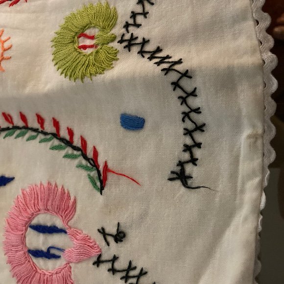 Two Mid Century Hand Embroidered Kitchen Aprons - Picture 10 of 11